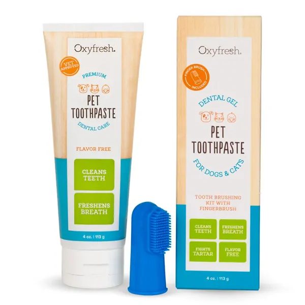 Oxyfresh Pet Toothpaste Gel 28g with Finger Brush for Dogs and Cats