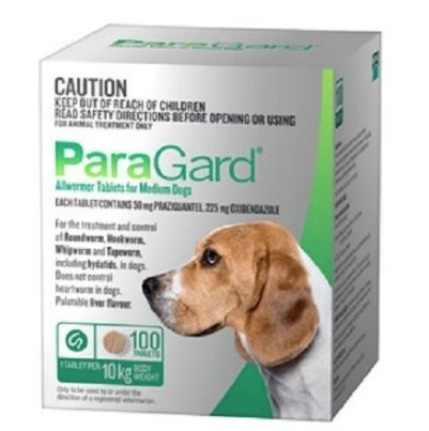Paragard Allwormer Tablets for Medium Dogs Under 10kg 100 Pack
