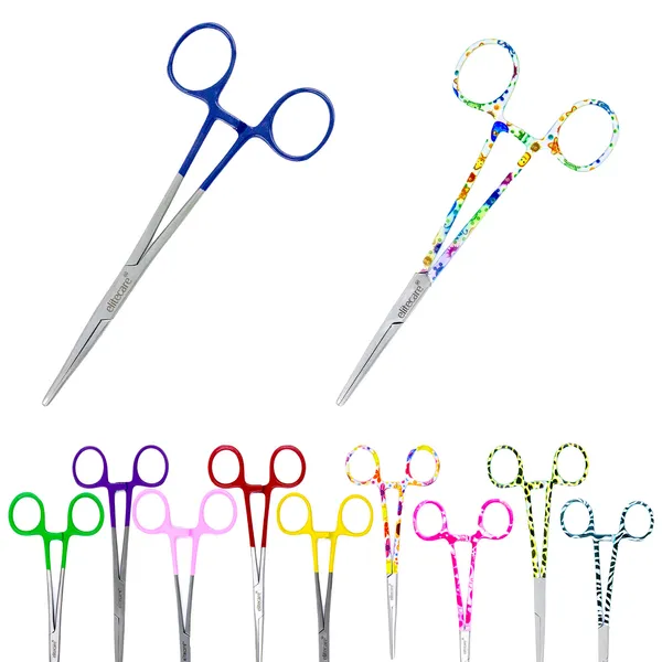 Elitecare Coloured and Patterned Artery Forceps Straight Assorted