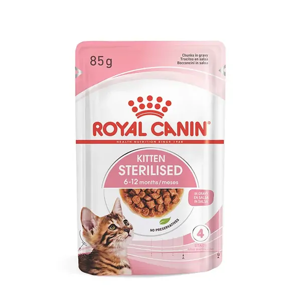 Royal Canin Kitten Sterilised Wet Cat Food in Gravy 12 x 85g