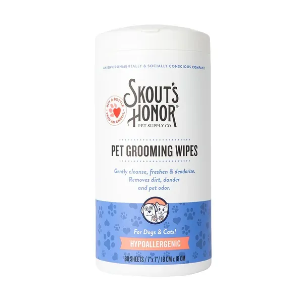 Skouts Honor Pet Grooming Wipes for Dogs and Cats 80 Pack