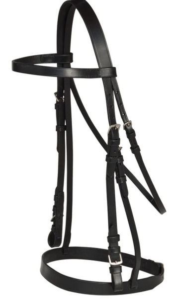 Norfolk Snaffle Bridle - Black/Pony
