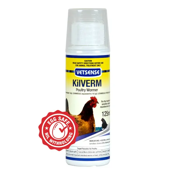 Vetsense Kilverm Poultry Wormer 125ml - POULTRY ONLY