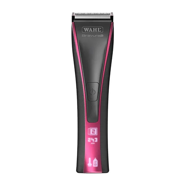 Wahl Bravura2 Lithium Cordless Clipper with Adjustable 5-in-1 Diamond Pro Blade Pink and Black