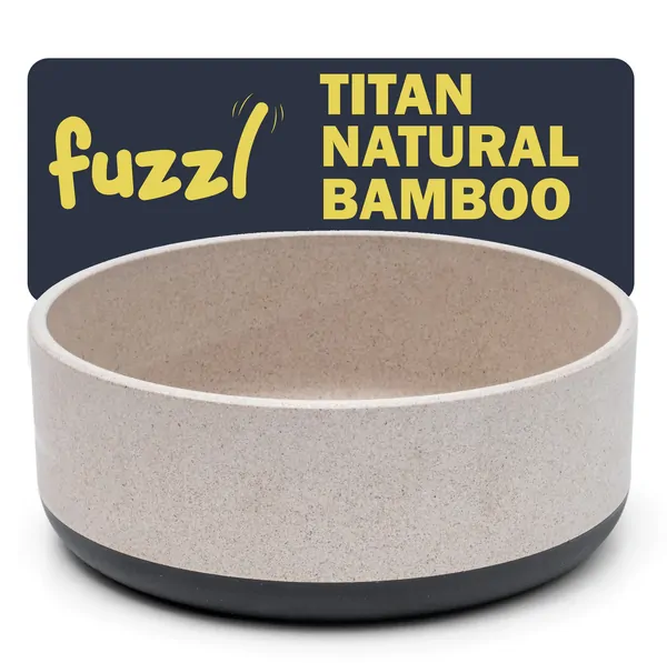 Fuzzl Titan Bamboo and Rubber Base Dog Bowl