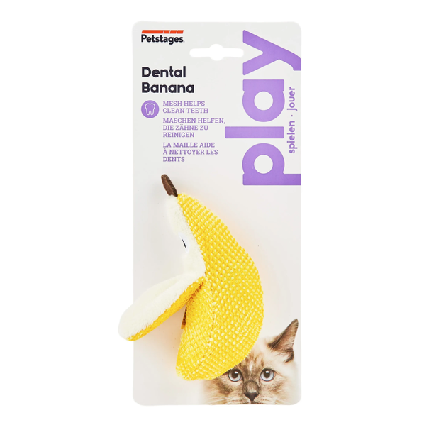 Catstages Dental Banana Catnip Cat Chew Toy Yellow