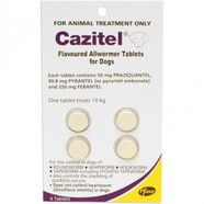 Cazitel wormer for dogs 10kg tablets pack of 4
