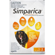 Simparica for Small dogs 5-10kg 3 pack  Flea, Tick and Mite treatment