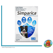 Simparica for Medium dogs 10.1 - 20kg 6 pack Flea, Tick and Mite treatment