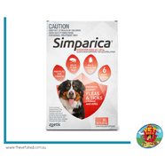 Simparica for Xtra Large dogs 40-60 kg 6 pack Flea, Tick and Mite treatment 