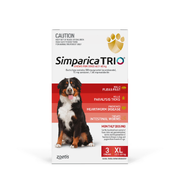 Simparica Trio 3 pack for dogs 40.1-60kg - Flea, Tick and Worming Treatment *RED*