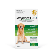 Simparica Trio 3 pack for dogs 20.1-40kg - Flea, Tick and Worming Treatment   *GREEN*