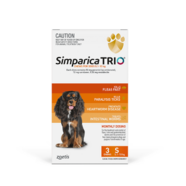  Simparica Trio 3 pack  for dogs 5.1-10kg - Flea, Tick and Worming Treatment *ORANGE*