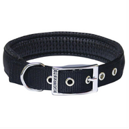 Soft Padded Nylon Collar 1" x 22" (56cm) - Black