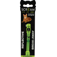 Scream Reflective Adj. Nylon Cat Collar Loud Green 1X19-31Cm