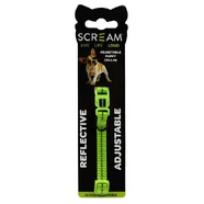 Scream Reflective Adj. Nylon Puppy Collar Loud Green 1X19-31Cm