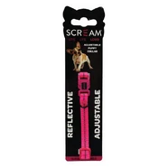 Scream Reflective Adj. Nylon Puppy Collar Loud Pink 1X19-31Cm