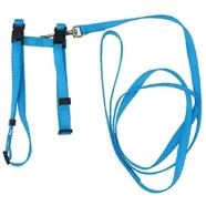 Prestige Adjustable Cat/Puppy 3/8" Harness W/Leash Turquoise