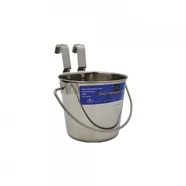 Zeez Ss Flat Sided Bucket Pail 946Ml - Two Hooks