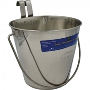 Stainless Steel Flat Sided Bucket Pail 4.9 Litres - with two hooks