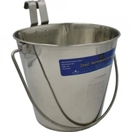 Zeez Ss Flat Sided Bucket Pail 3.7Litres - Two Hooks