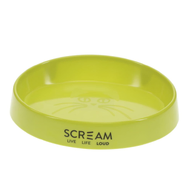 Scream Oval Cat Bowl 300ml - Loud Green