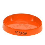 Scream Oval Cat Bowl 300ml - Loud Orange