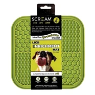 Scream Lick Enrichment Mat Non-Skid Base - Square Loud Green 21X21Cm