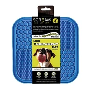 Scream Lick Enrichment Mat Non-Skid Base - Square Loud Blue 21X21Cm