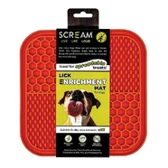 Scream Lick Enrichment Mat Non-Skid Base - Square Loud Orange 21X21Cm