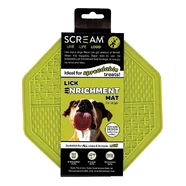 Scream Lick Enrichment Mat Suction Base - Octagon Loud Green 20X20Cm