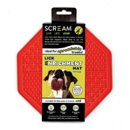 Scream Lick Enrichment Mat Suction Base - Octagon Loud Orange 20X20Cm