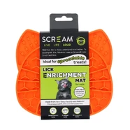 Scream Lick Enrichment Mat for Cats with Suction Base - Loud Orange