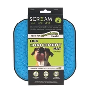 Scream Lick Enrichment Mat For Crate/Cage - Square Loud Blue 18X18Cm 
