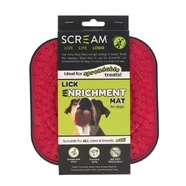 Scream Lick Enrichment Mat For Crate/Cage - Square Loud Pink 18X18Cm 
