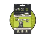 Scream Lick Enrichment Mat For Crate/Cage - Round Loud Green 15X3.9Cm