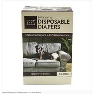 Zeez Disposable Dog Diapers Xlarge - 12Pk (Waist 40-58Cm)