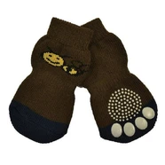 Zeez Non-Slip Pet Socks Brown Bee Large 3.5X9Cm