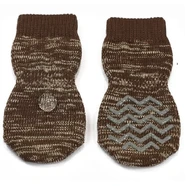 Zeez Hydrophobic Non-Slip Pet Socks Brown Small 2.5X6Cm