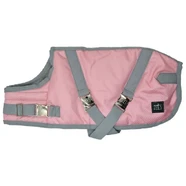 Zeez Supreme Dog Coat Size 22 (56Cm) Flamingo Pink/ Grey