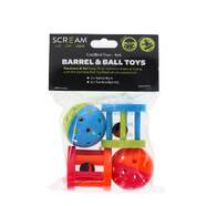 Scream Barrel and Ball Toy 4pk