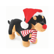 Snuggle Pals Christmas Dachshund with Hat 22.5cm