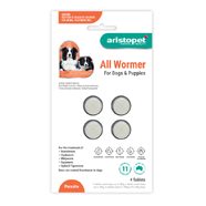 Aristopet Allwormer for Dogs & Puppies 10kg Tablets 4 pack 