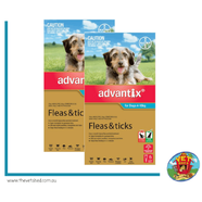 Advantix Aqua Dogs 4-10kg Flea and Tick Control 12pk (2 x 6 packs)