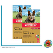 Advantix Red Dogs 10-25kg 12 pck (2 x 6 packs) Flea and Tick Control