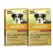 Advocate Red for Large Dogs 10-25kg 12pk ( 2 x 6pks)