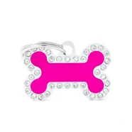 Pet ID Tag Glam Small Bone Pink 1.9cm x 3.0cm