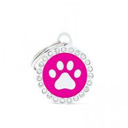 *CLEARANCE*  Pet ID Tag Glam Pink Paw 2.85cm x 2.15cm 