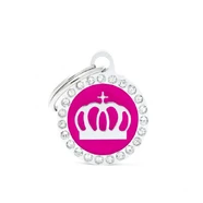 Pet ID Tag Glam Crown Pink