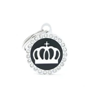 Pet ID Tag Glam Crown Black